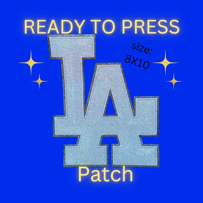 LA White Glitter Chenille Sequin Iron-On Patch – Ready to Press Heat Transfer Applique