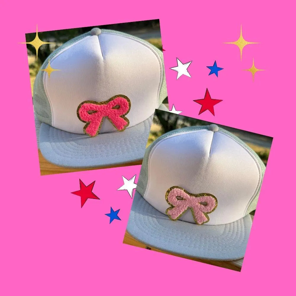 💖 Pink Bow Chenille Iron-On Patch – Trendy DIY Embroidery Applique 💖