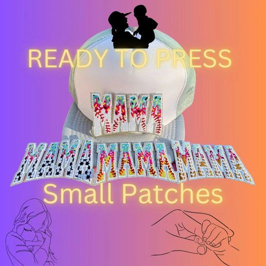 Mama Sport Ice-Cream Sprinkle Embroidered Patch – Small Glitter Letter Iron-On Appliqué for Hats, Jackets & Bags