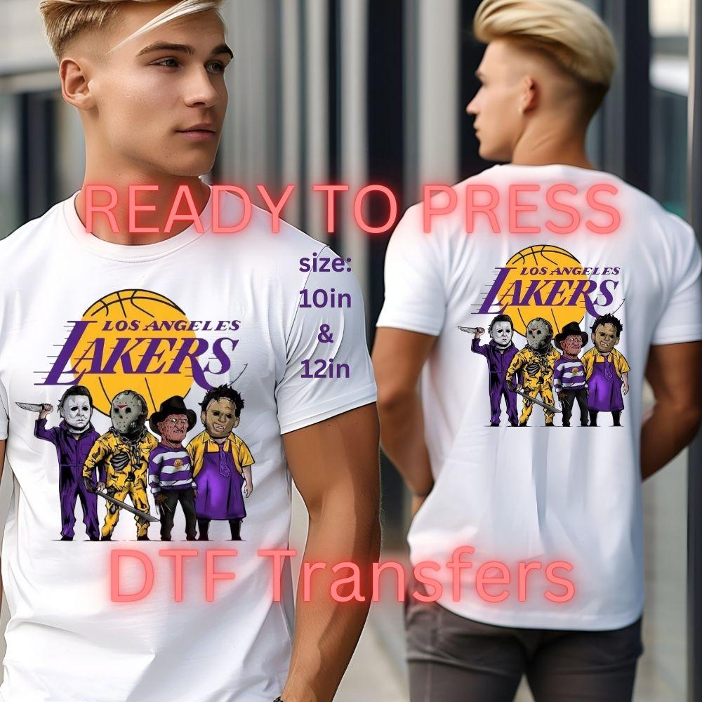 Cartoon Horror DTF Transfer – Basketball Scary Movie Heat Press (10in & 12in Ready to Press)