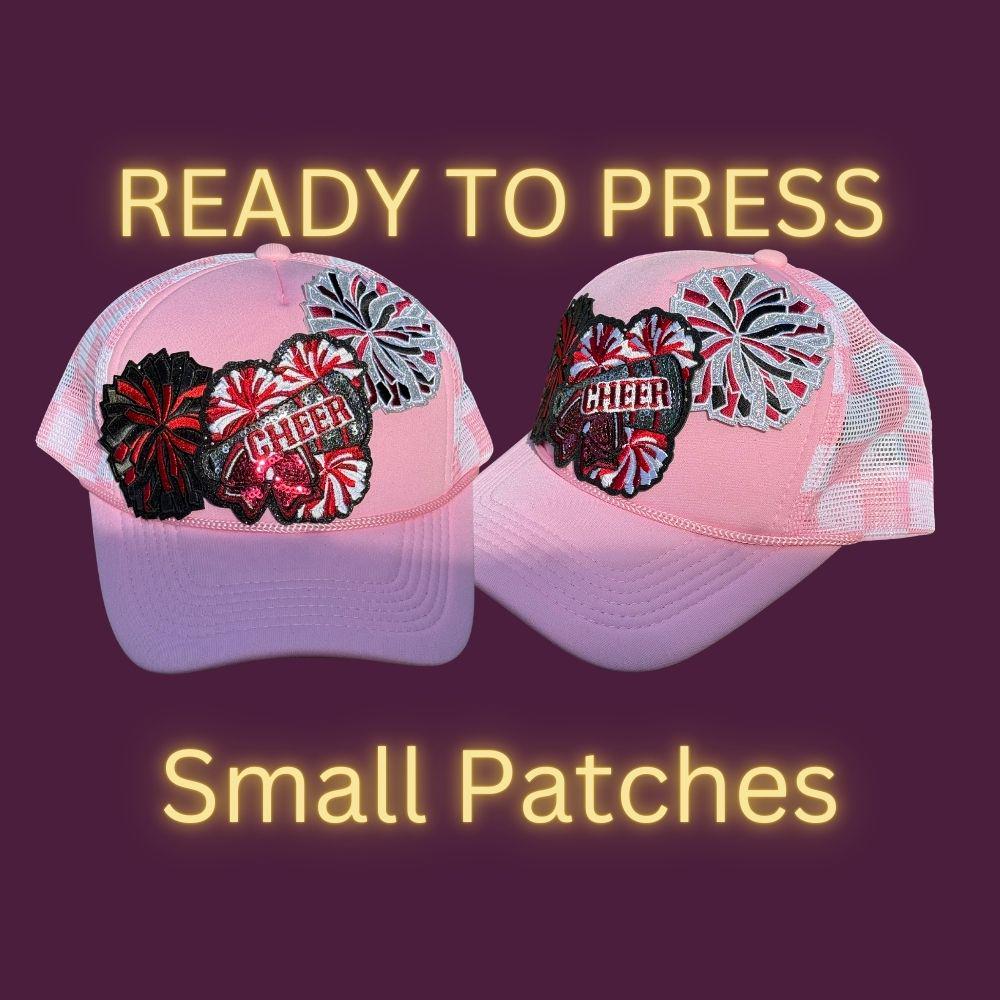 Cheer Pom Pom Sequin Patches – Small Iron-On Appliques for Cheerleading Spirit Wear