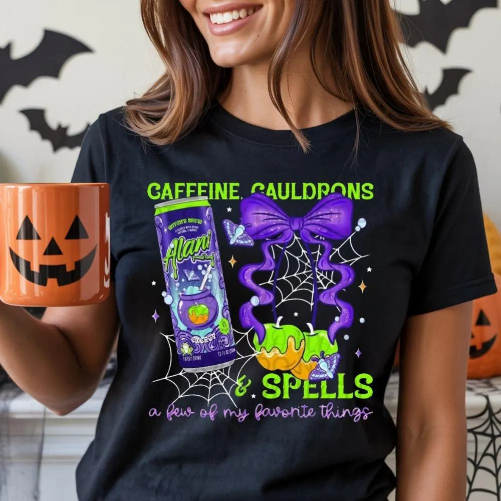 Sports drink.Caffeine Cauldrons & Spells DTF Transfer – Witch Energy Drink Halloween Heat Press (10in & 12in Ready to Press)