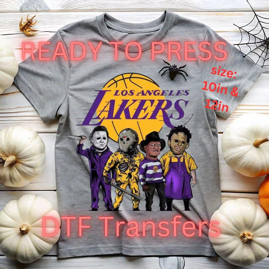Cartoon Horror DTF Transfer – Basketball Scary Movie Heat Press (10in & 12in Ready to Press)