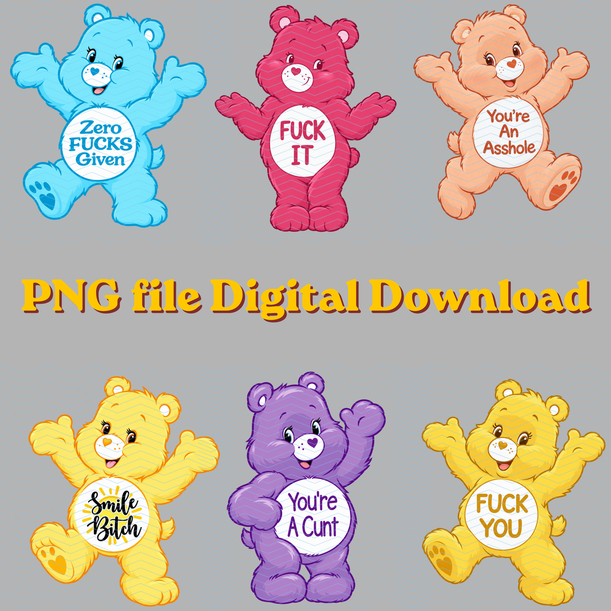 Funny Sweary Bears PNG | Sarcastic Digital Download